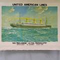 Hans Bohrdt US United American Lines SS Reliance and SS Resolute Lithograph Advertising Poster and a United States Lines SS Was