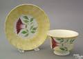 Yellow spatter cup and saucer 19th c