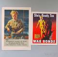 Four US WWII Womens War Bond and War Effort Lithograph Posters