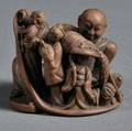 Wood Netsuke Man