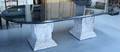 Black Granite Top Twin Pedestal Dining Table