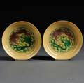 Two Yellow Dragon Dishes