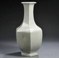 Tall Ge ware Hexagonal Vase