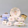 Nine Assorted Decorated English and Continental Ceramic Serving Pieces