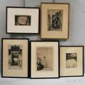 Five Framed Etchings Winfield Scott Clime American 18811958 Edge of the Field David Young Cameron British 18651945 A Gatewa