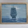 Hunter Wood American b 1908 Full Rigged Ship 