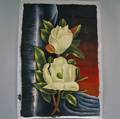 Unframed Unstretched Oil on Canvas Painting of Magnolias