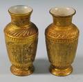 Pair of Gilded Pottery Vases
