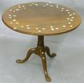 George III Bone and Brassinlaid Mahogany Tilttop Tripod Tea Table