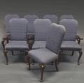 Set of Eight Queen Annestyle Upholstered Dining Chairs