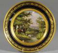 Paris Porcelain Cabinet Plate Handpainted with a Hunting Scene