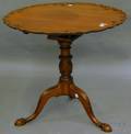 Chippendalestyle Carved Mahogany Piecrust Tilttop Birdcage Tea Table