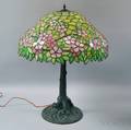 Large Mosaic Glass Table Lamp Attributed to Chicago Mosaic Lamp Co