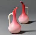 Pair of Peachblow Ewers