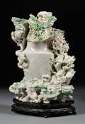 Monumental Jadeite Covered Vase