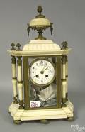 French marble and brass mantle clock