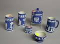 Eight Wedgwood Dark Blue Jasper Dip Items