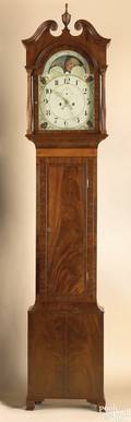 Pennsylvania Federal mahogany tall case clock ca 1810