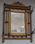 Late Victorian Carved and Turned Oak Hall Mirror