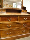 Edwardian Inlaid Mahogany Mirrored Bureau