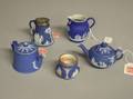 Five Small Wedgwood Dark Blue Jasper Dip Items
