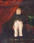 19th Century Grain Painted Framed Oil Portrait of a Boy