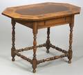 Irving  CassonA H Davenport William  Mary Style Marquetry Inlaid Walnut OneDrawer Table