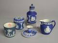 Five Wedgwood Dark Blue Jasper Dip Items