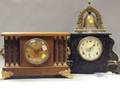 Gilbert Faux Marble Mantel Clock and a Sessions Frenchstyle Wooden Mantel Clock