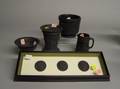 Wedgwood Black Basalt Jug Footed Bowl Bough Pot Jardiniere and Three Framed Portrait Medallions