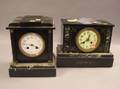 Two French Slate and Marble Mantel Clocks