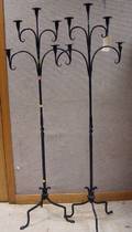 Pair of Wrought Iron Floor Candelabra