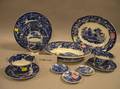 Fortynine Piece Wedgwood Blue and White Chinese Pattern Transfer Decorated Ceramic Partial Dinner Service
