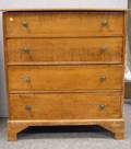 Maple and Tiger Maple Blanket Chest over Two Long Drawers