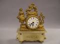 Swiss Giltmetal and Alabaster Mantel Clock
