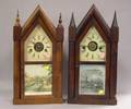 Two Ansonia Gothic Mahogany Steeple Shelf Clocks