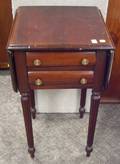 Federalstyle Mahogany Dropleaf TwoDrawer Work Table
