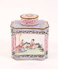 Chinese Canton Enamel Tea Canister 19th C