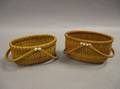Two Modern Woven Oval Nantucket Baskets