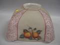 Etched and Fruit Decorated Frosted Art Glass Lamp Shade