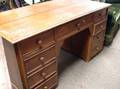 Victorian Walnut Flattop Double Pedestal Desk