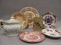 Eight Pieces of English Decorated Pottery Tableware
