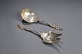 Reed  Barton Les Six Fleurs Sterling Silver Salad Serving Set