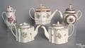 Two Newhall enameled teapots