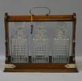 English Oak Threebottle Tantalus