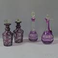 Four Amethyst Cuttoclear Glass Stoppered Containers
