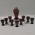 Tenpiece Ruby Glass Cordial Set
