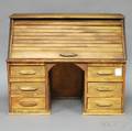 WJ Heath Salesmans Sample Oak Rolltop Desk