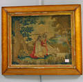 19th Century Framed Silk Needlework Picture of the Discovery of Moses