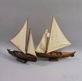 Two Wooden Melanesian Sailboat Models